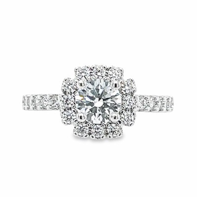 Size 8 Cubic Zirconia Cluster Sterling Silver Plated Ring