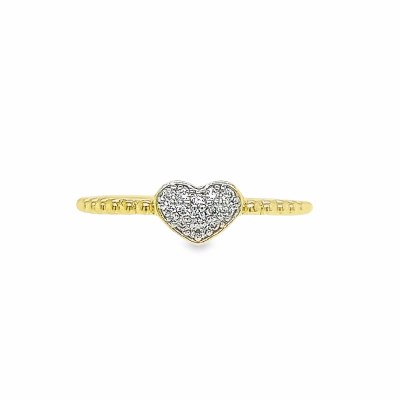Size 8 Heart Shaped Cubic Zirconia Gold Sterling Silver Plated Ring