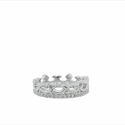 Size 6 Sterling Silver Plated Crown Ring