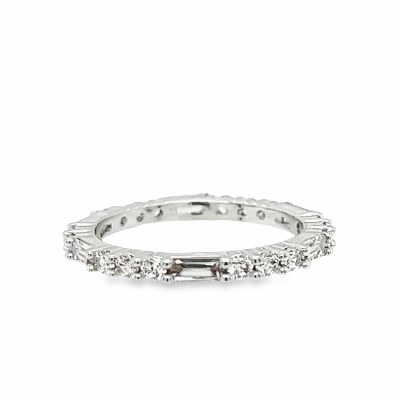 Size 6 Cubic Zirconia Thin Band Sterling Silver Plated Ring