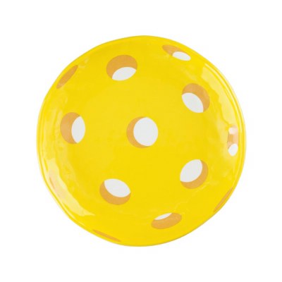 6" Round Yellow Melamine Pickleball Plate