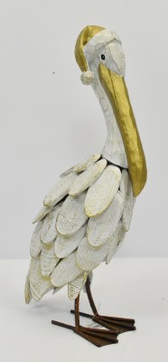 19" Gold and White Christmas Pelican