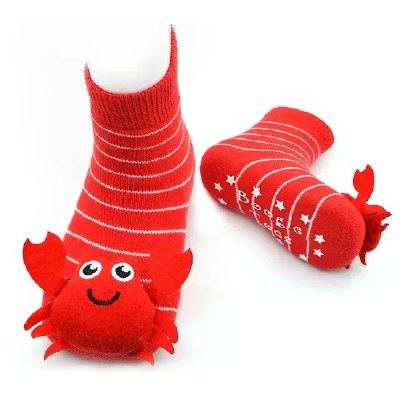 Size 1-2 Years Red Crab Baby Rattle Socks
