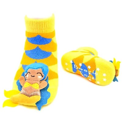 Size 1-2 Years Yellow Mermaid Baby Rattle Socks