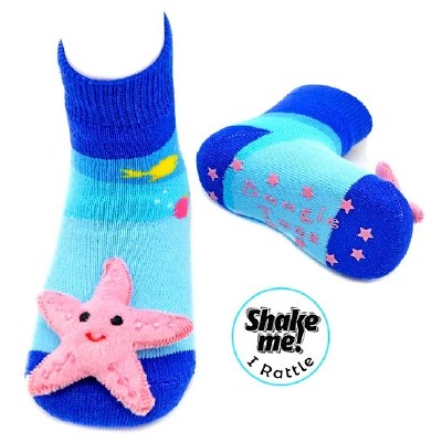 Size 0-1 Years Starfish Baby Rattle Socks