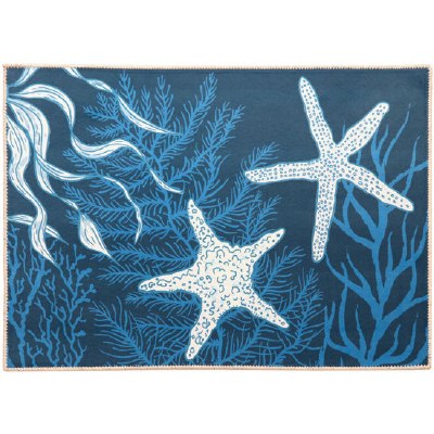 22" x 32" Starfish on Indigo Rug