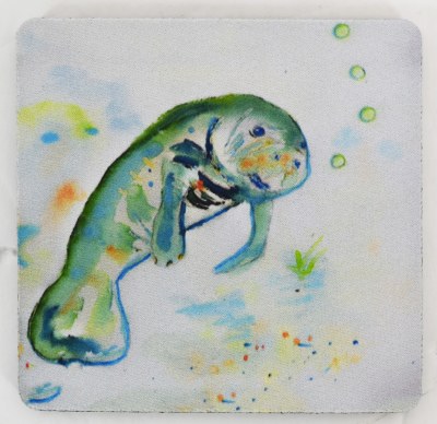 4" Sq Manatee Coaster