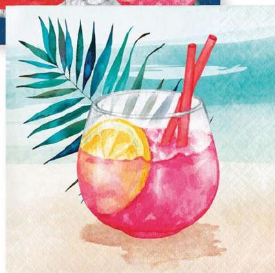 Tropical Drink on the Beach Beverage Napkins