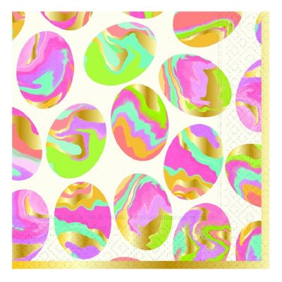 6.5" Square Marbled Eggs Lunch Napkins