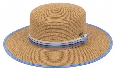 3" Brim Natural and Blue Hat