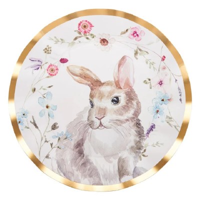 Pack of Eight 11" Round Bunny Paper Plates