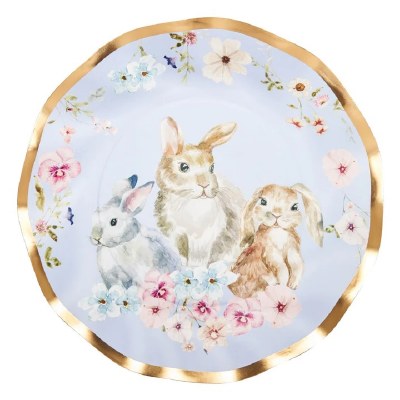 Pack of Eight 8" Round Bunny Paper Plates