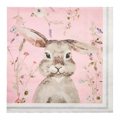 5" Square Bunny Beverage Napkins