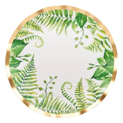 Pack of Eight 11" Round Fern Paper Plates