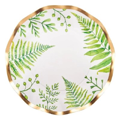 Pack o Eight 8" Round Fern Paper Plates