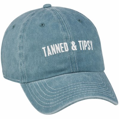 "Tanned and Tipsy" Blue Ball Cap