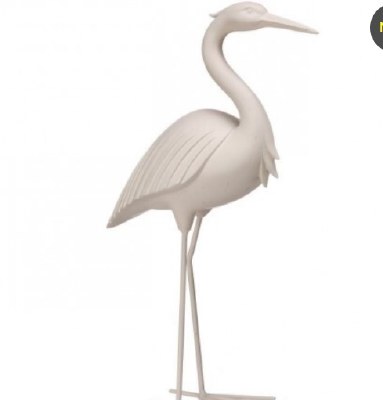 15" White Polyresin Egret Statue