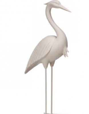 18" White Polyresin Egret Statue
