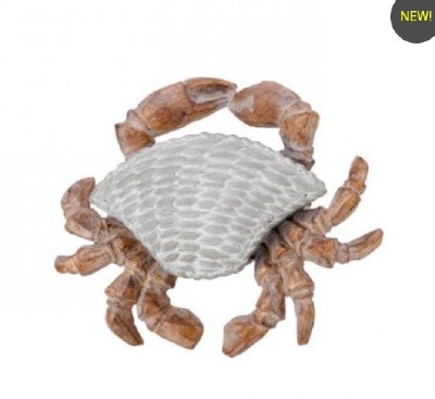 8" Gray and Brown Polyresin Crab Figurine