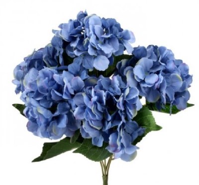 18" Faux Blue Hydrangea Bush