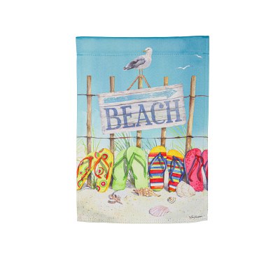 18" x 13" Flip Flops on the Beach Mini Garden Flag