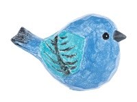 2" Blue and Turquoise Polyresin Bird Figurine