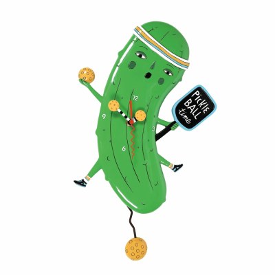 10" Pickle Playing Pickleball Wall Clock