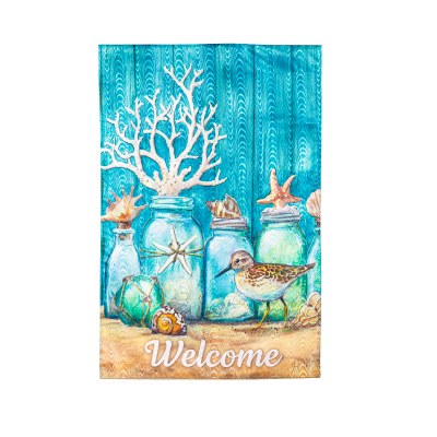 44" x 28" "Welcome" Large Shells in a Jar Flag