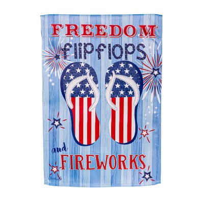 18" x 13" "Freedom, Flip Flops, and Fireworks" Mini Garden Flag