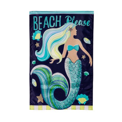44" x 28" "Beach Please" Large Mermaid Flag