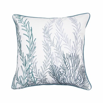 20" Square Seaglass Seaweed Decorative Coastal Indoor/Outdoor Pillow