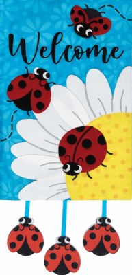 18" x 12" "Welcome" Ladybug Mini Garden Flag