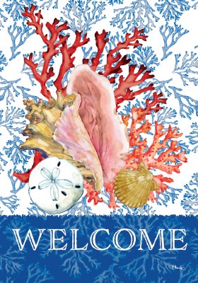 40" x 28" "Welcome" Conch Shell Large Flag
