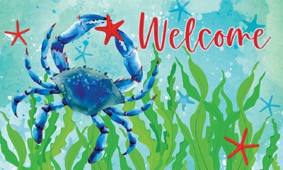 18" x 30" "Welcome" Blue Crab Doormat