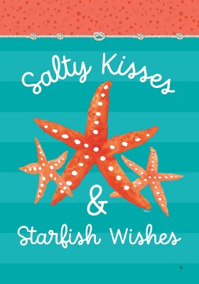18" x 12" "Salty Kisses & Starfish Wishes" Mini Garden Flag