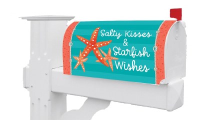 "Salty Kisses & Starfish Wishes" Mailbox Cover
