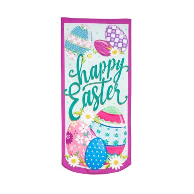 28" x 13" "Happy Easter" Multicolored Eggs Extra Large Mini Garden Flag
