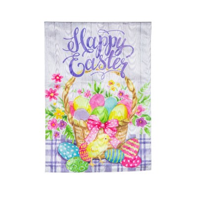 18" x 13" "Happy Easter" Easter Egg Basket Mini Garden Flag