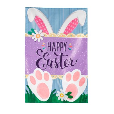 44" x 28" "Happy Easter" White Bunny Large Flag