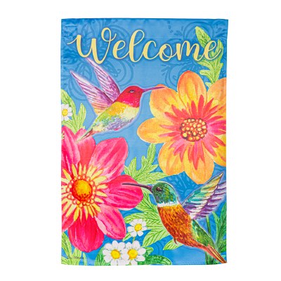 44" x 28" "Welcome" Multicolor Hummingbird Large Flag