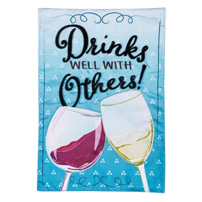 18" x 13" "Drinks Well With Others" Mini Garden Flag