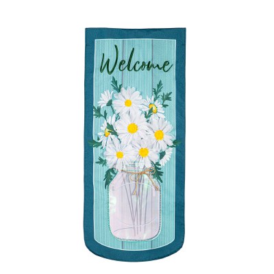 28" x 13" "Welcome" Mini Extra Large Daisies Garden Flag