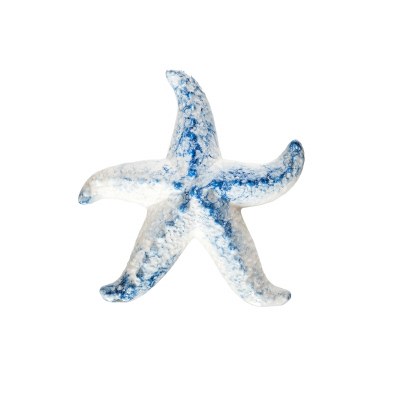 9" Blue and White Ceramic Starfish Figurine