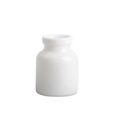7" Frost White Glass Vase