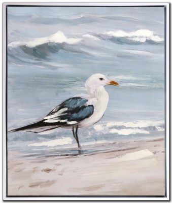 24" x 20" Shoreline Friends 1 Framed Coastal Canvas