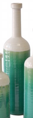 24" White, Blue, and Green Ceramic Bottle Vase
