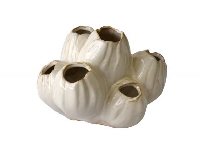 8" White Ceramic Barnacle Vase