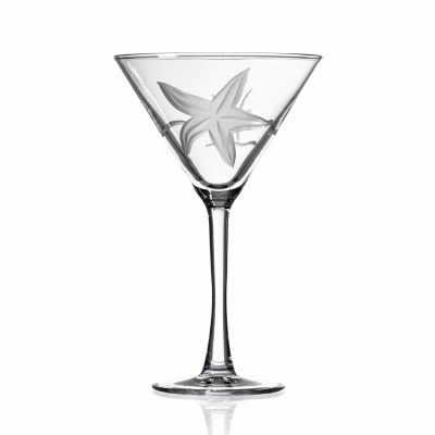 10 Oz Etched Starfish Martini Glass