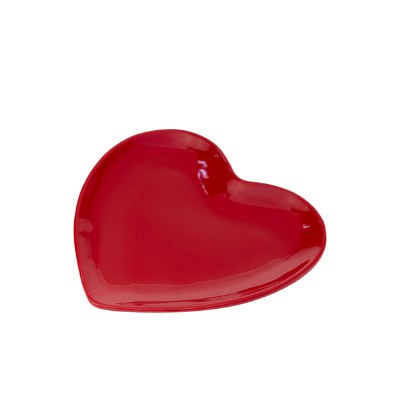 6" Ceramic Red Heart Plate