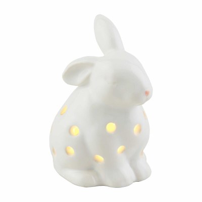 4" LED White Bunny Sitter by Mud Pie